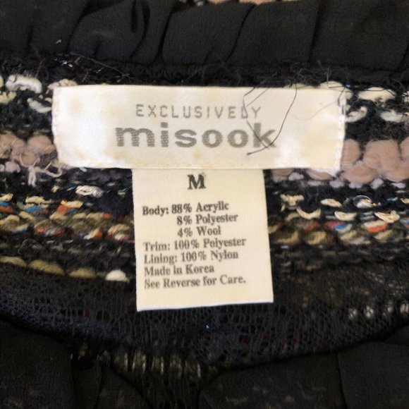 Vintage Exclusively Misook Women's Cardigan Sweater Size M Multi Fabric Shimmer - Picture 3 of 8